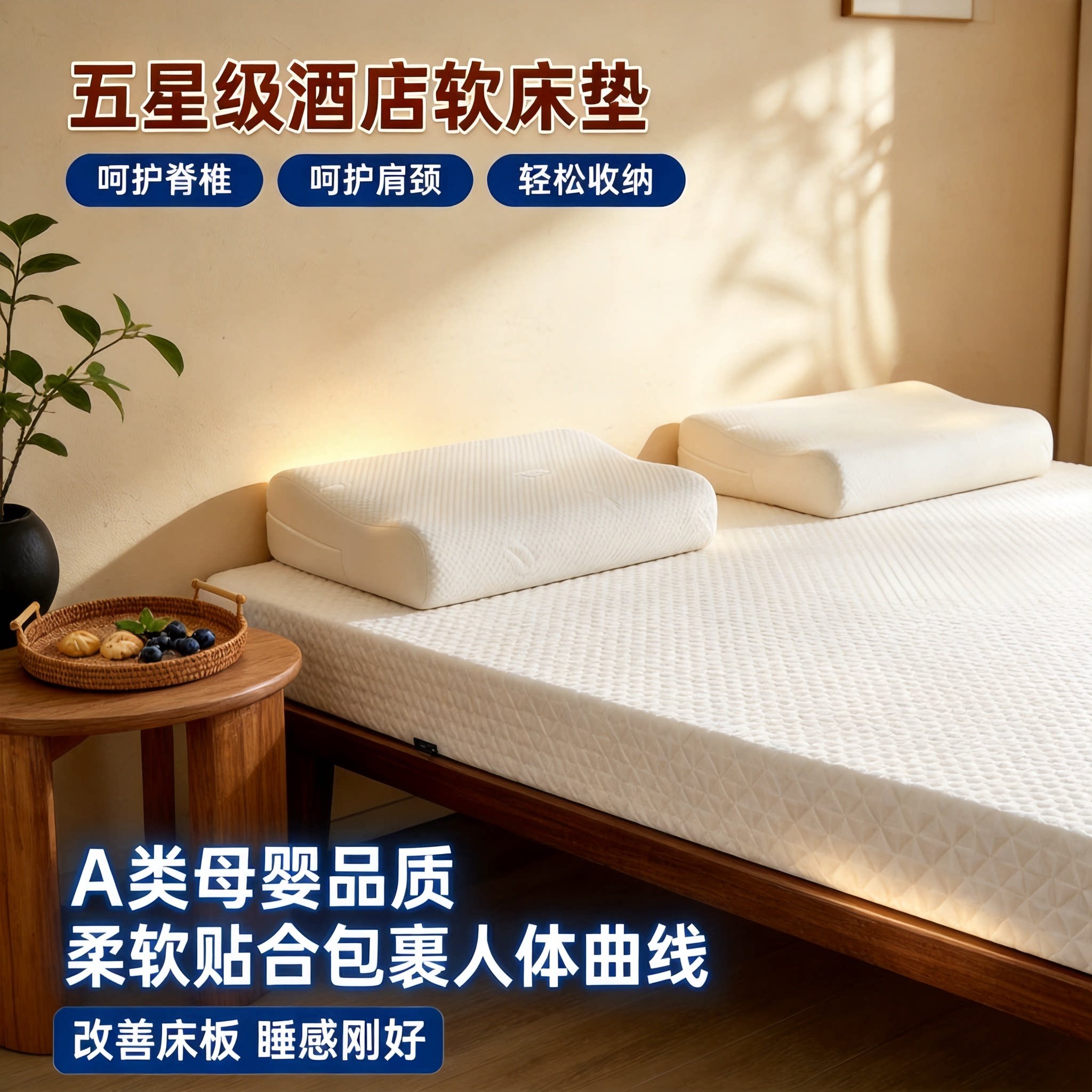 高端五星级酒店记忆棉软垫床垫家用卧室榻榻米垫子180x200床褥垫图片