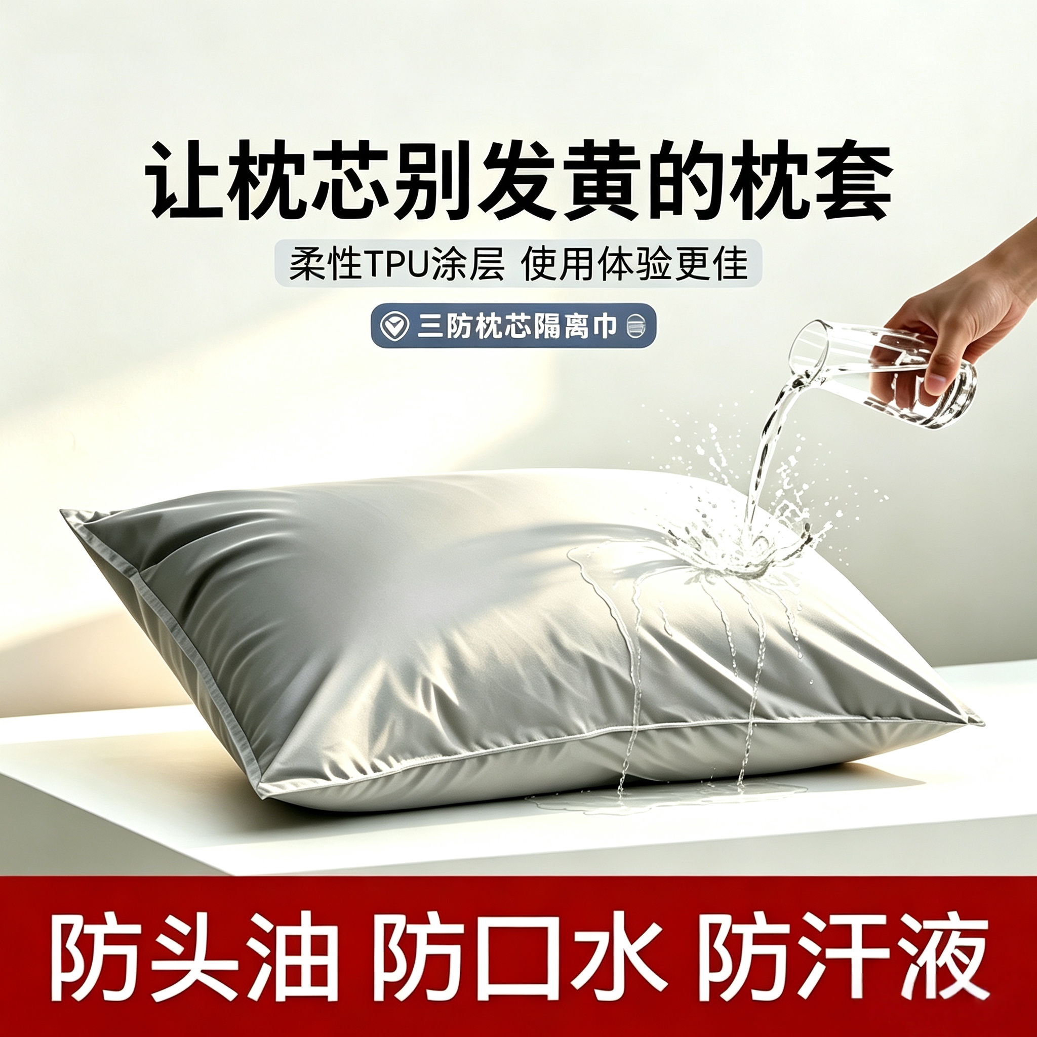 防口水防螨虫枕套民宿酒店防汗枕芯隔离层枕头保护套防头油内胆套