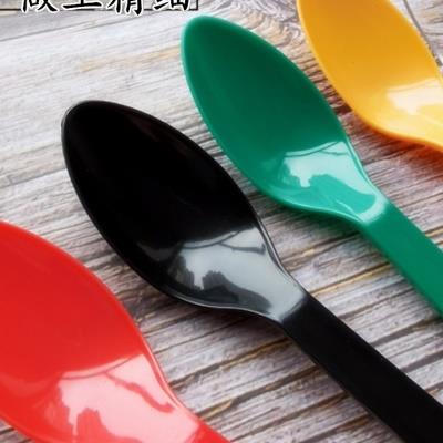 一次性勺子加长DQ冰淇淋塑料商用厚勺19cm长柄羹甜品勺咖啡500个