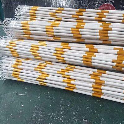 pvc固定伸缩橡胶路锥连接杆警示连杆方环圆环红白反光杆子设识