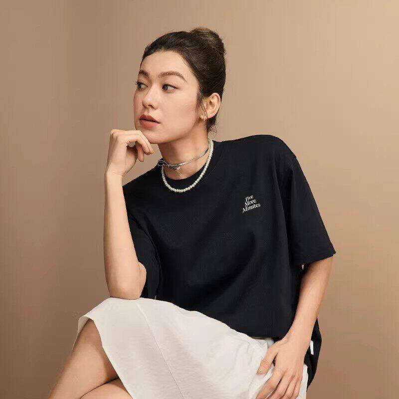 Skechers斯凯奇秋季男女款美式印花五分袖休闲运动T恤衫L225U159