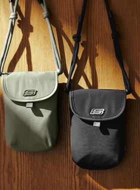Skechers斯凯奇新品防泼水单肩斜挎包日常通勤实用手机包L324U043