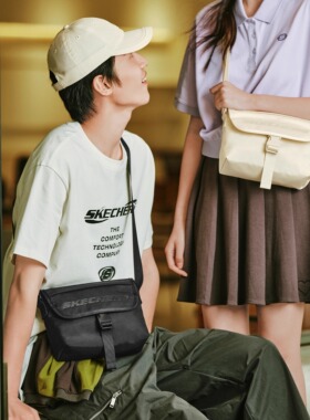 Skechers斯凯奇防泼水实用单肩斜挎包男女时尚轻巧邮差包L124U067