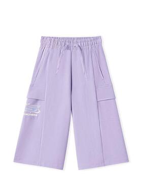 Skechers斯凯奇儿童夏季新款针织七分裤潮流运动休闲短裤L225K081