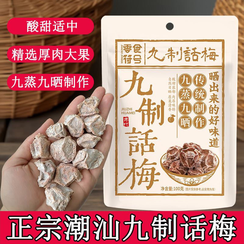 零食符号正宗九制话梅广东潮汕广式话梅干果脯蜜饯泡水官方旗舰店