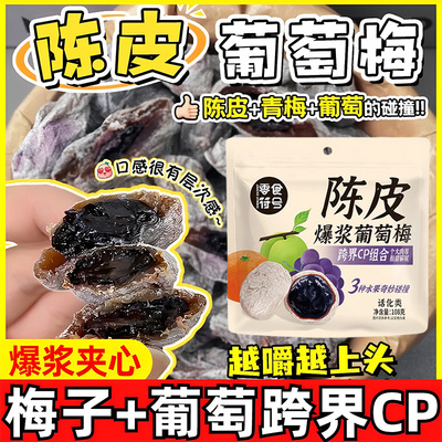 零食符号爆浆陈皮青梅抱葡萄梅子