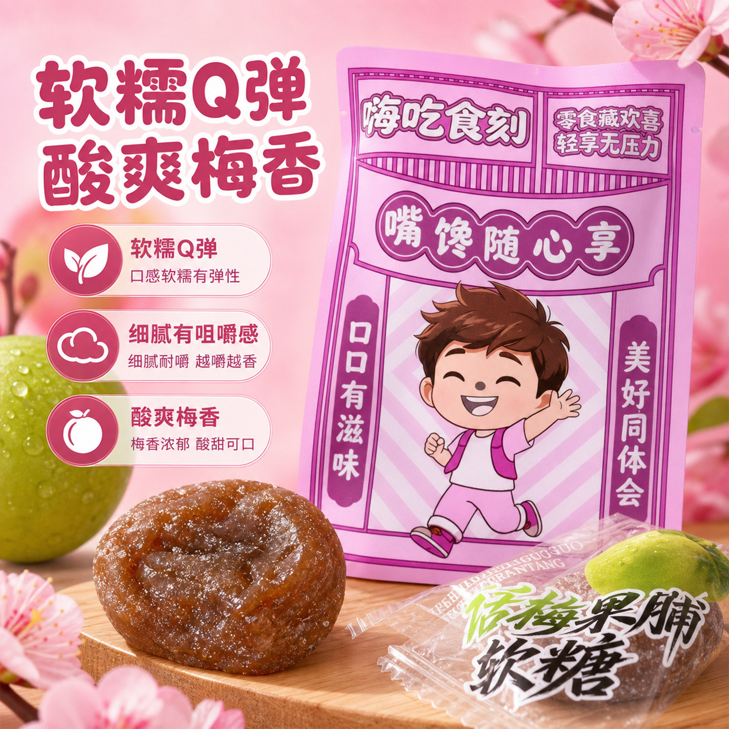 话梅软糖独立装酸Q弹软糯喜糖