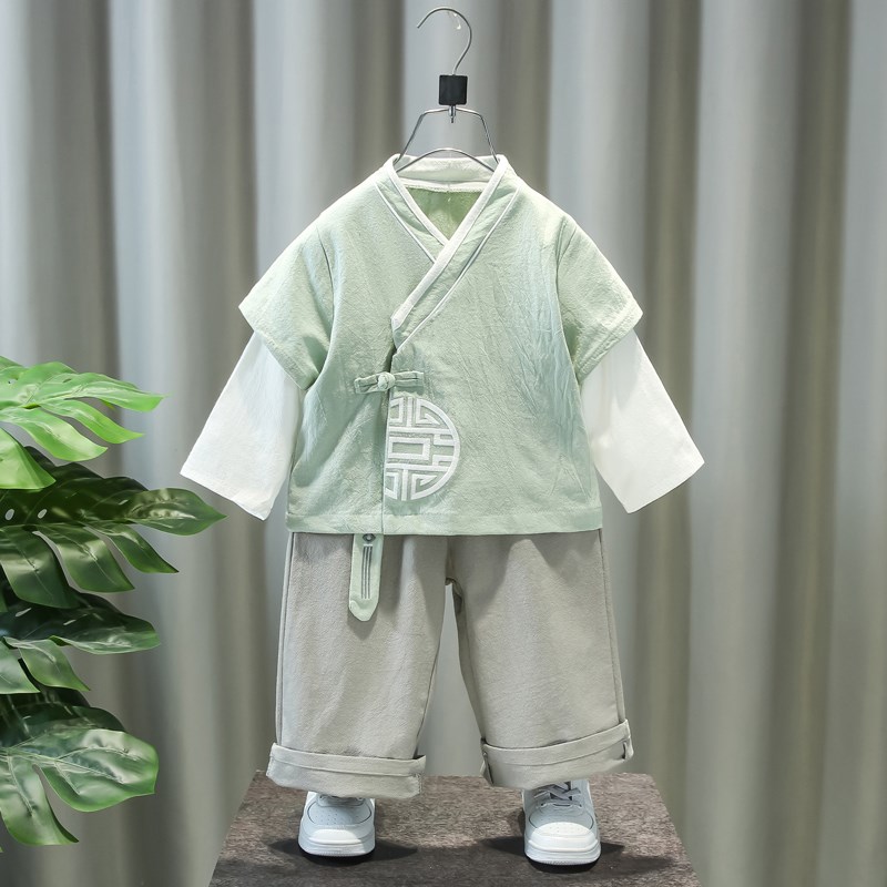 现货速发汉服男童中国风春秋款改良古装202新款三月三民族服装儿