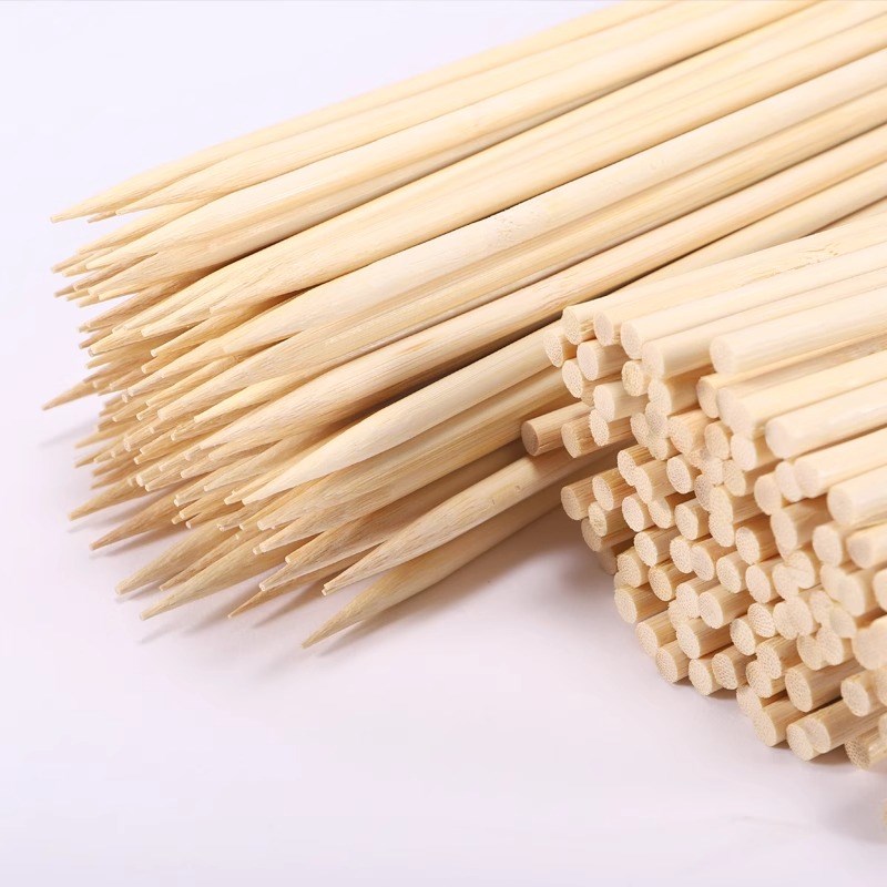 速发特粗6.0mm长款烧烤签子40大肉串50薯塔6m手工圆棒棍地插竹签