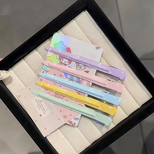 可爱波点一字发夹少女蓬松鸭嘴夹