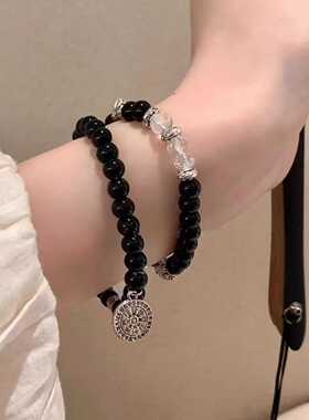 山鬼花钱国风爆款双层串珠手链女复古新中式百搭饰品情侣王也同款