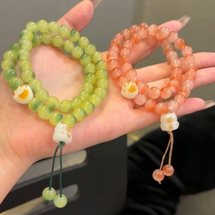 可爱猫爪菩提双圈手串小众设计高级感学生绕指柔文玩情侣手链礼物