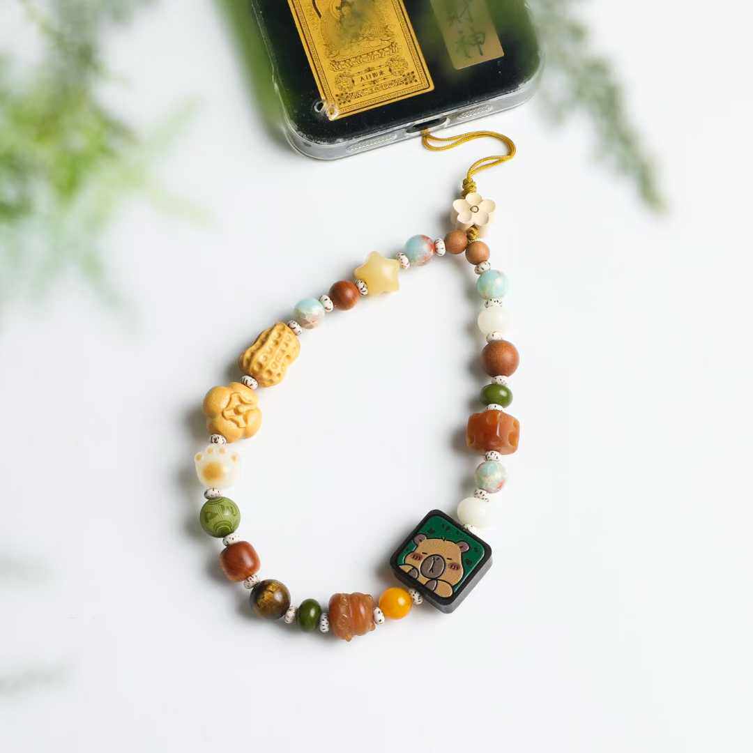 新款好事发生小熊挂式手机链轻奢小众精致高级感手机壳装饰挂绳