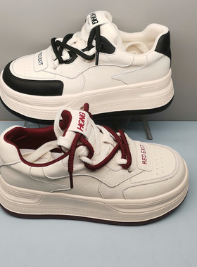 红蜻蜓面包鞋女春秋新款BC62003011百搭系带休闲小白鞋BC62003012