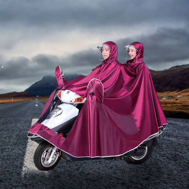 防水遮脚正招雨衣帽檐双加厚单麾双人托车加大雨披雨衣男电动