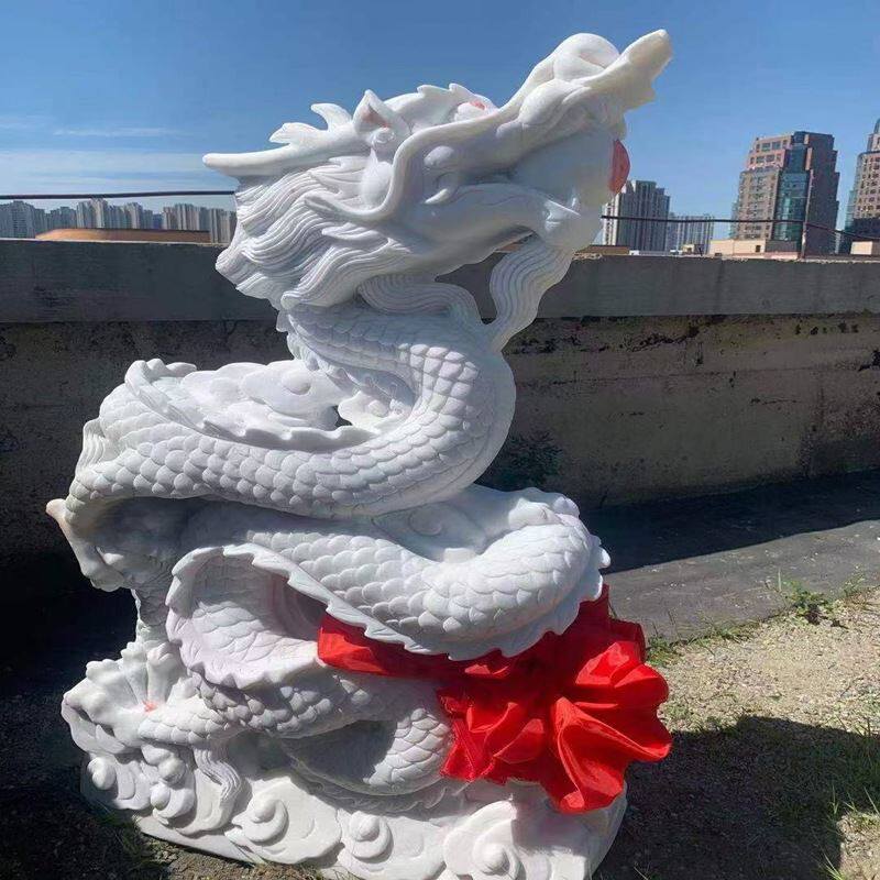 石雕龙雕塑立体盘龙柱喷泉户外园林庭院鱼池塘龙头吐水景观