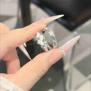 紫藤花情侣戒指男女ins小众设计轻奢时尚对戒指环生日礼物送女友