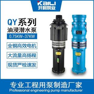 铸铁矿用油浸泵现货 抽水泵农用灌溉潜水泵高杨程大流量QY油冷式