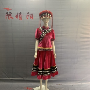鑫佳服饰云南怒江傈僳族怒族少数民族服装套装舞台表演丝绒套装长