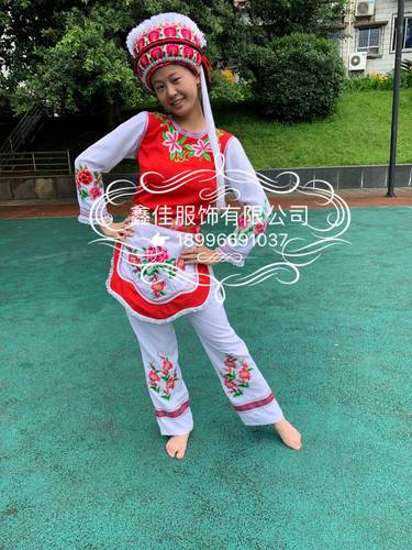 2019少数民族白族服装女新款大理云南 绣花 新款白族舞蹈演出服女
