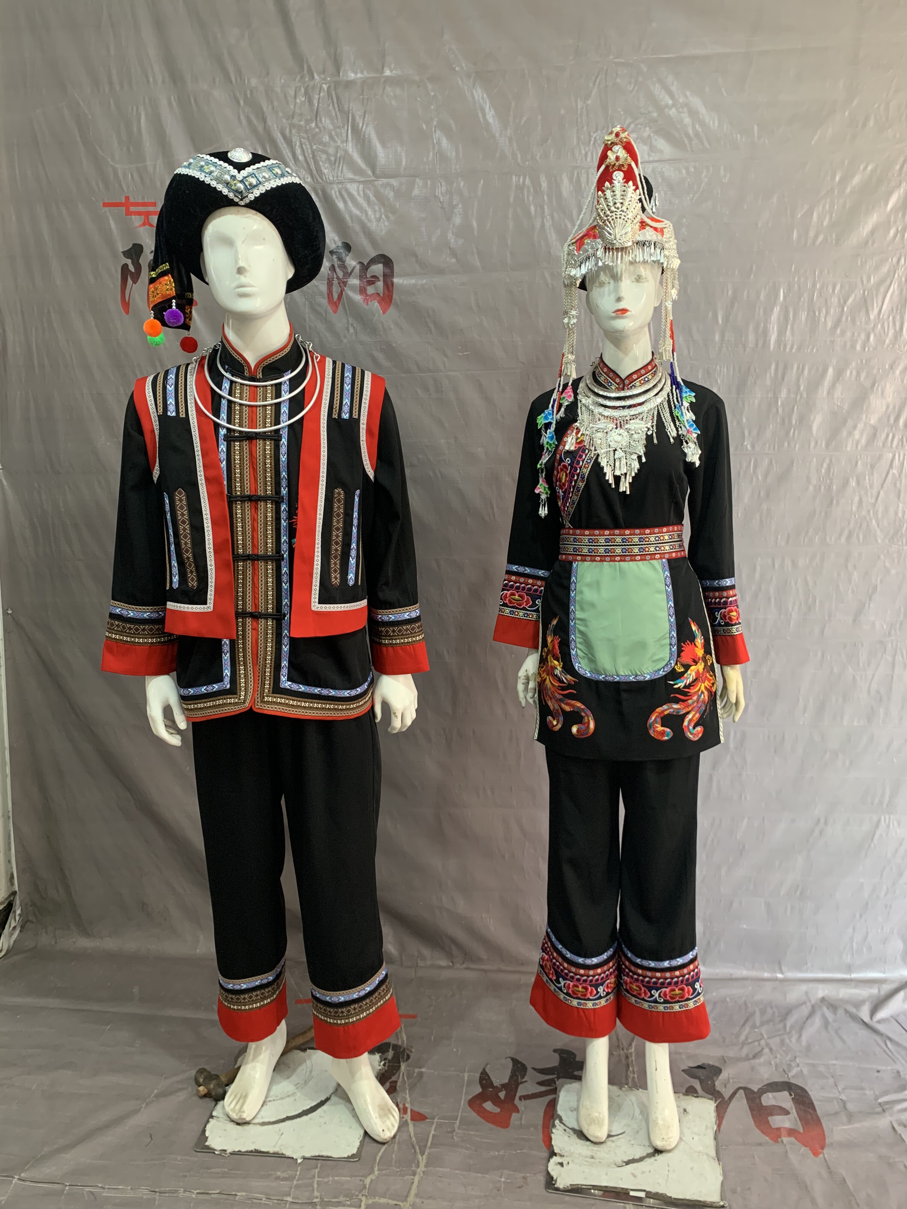 畲族少数民族服装成人男女新款婚嫁刺绣传统凤冠服高端演出服旅拍