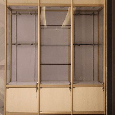 钛合金货架定制玻璃展示柜带门带锁手办动漫模型陈列柜精品样品u.