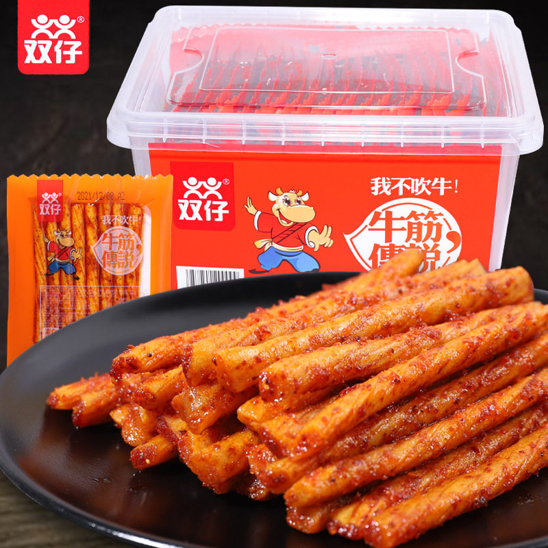 双仔牛筋传说辣条独立包装牛板筋麻辣怀旧素食烧面筋休闲零食