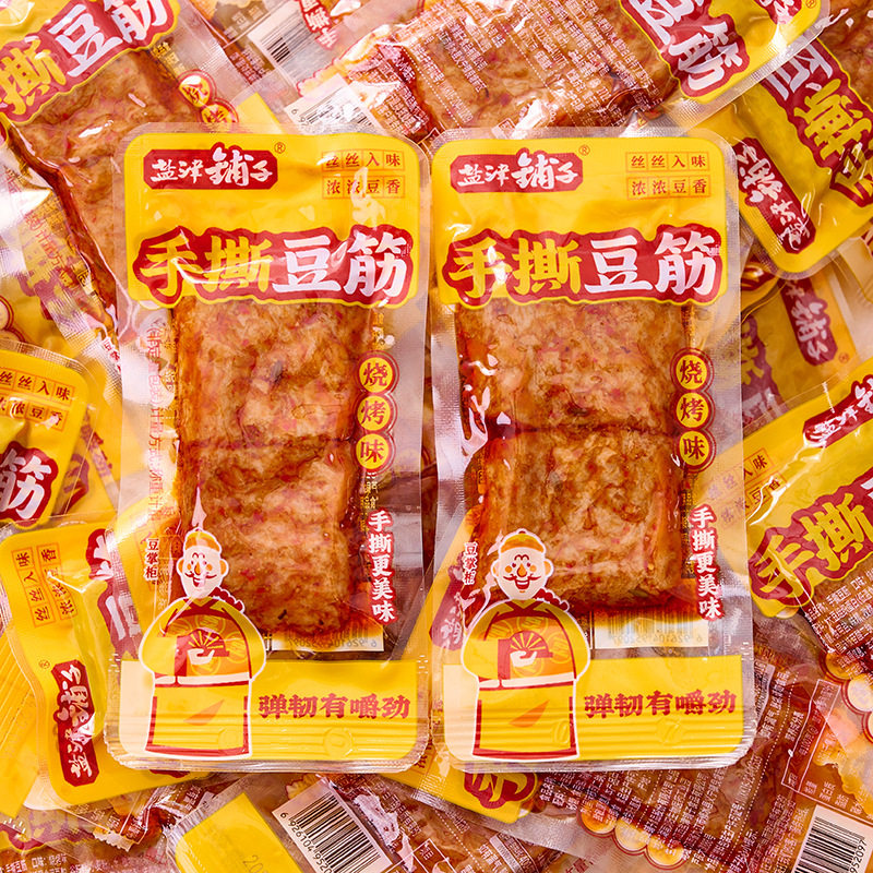 盐津铺子手撕豆筋香辣味素肉麻辣