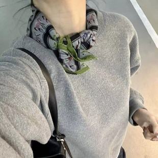 护颈65cm方巾丝巾女小围巾女秋冬季 棉麻手感脖子围脖三角巾