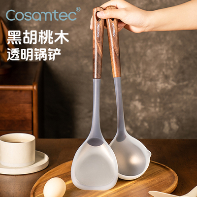 硅胶锅铲不粘锅专用炒菜铲子家用黑胡桃木柄食品级耐高温硅胶铲