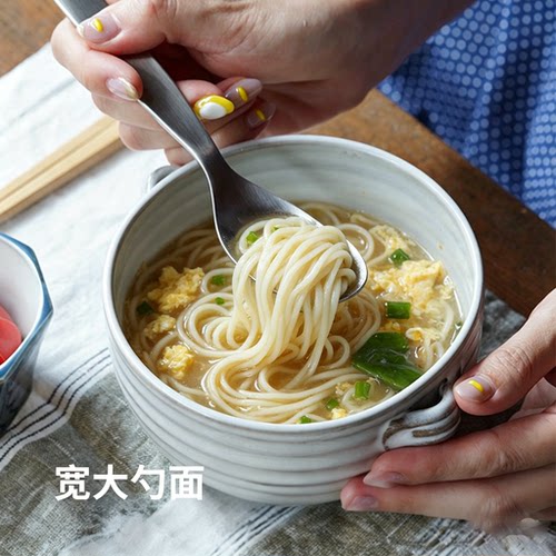 勺子食品级不锈钢西瓜勺子高颜值方头分餐勺家用吃饭匙勺个人专用