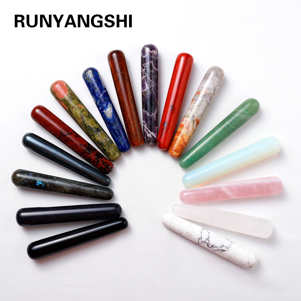 润阳珠宝跨境天然水晶玉石按摩棒能量石水晶工艺品瑜伽石礼物