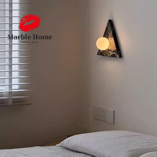 美式简约大理石三角壁灯