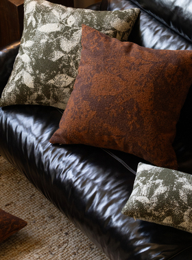 云谷靠垫 Refresh芮夫 羊毛腰枕沙发护腰红棕绿色抱枕静奢中古