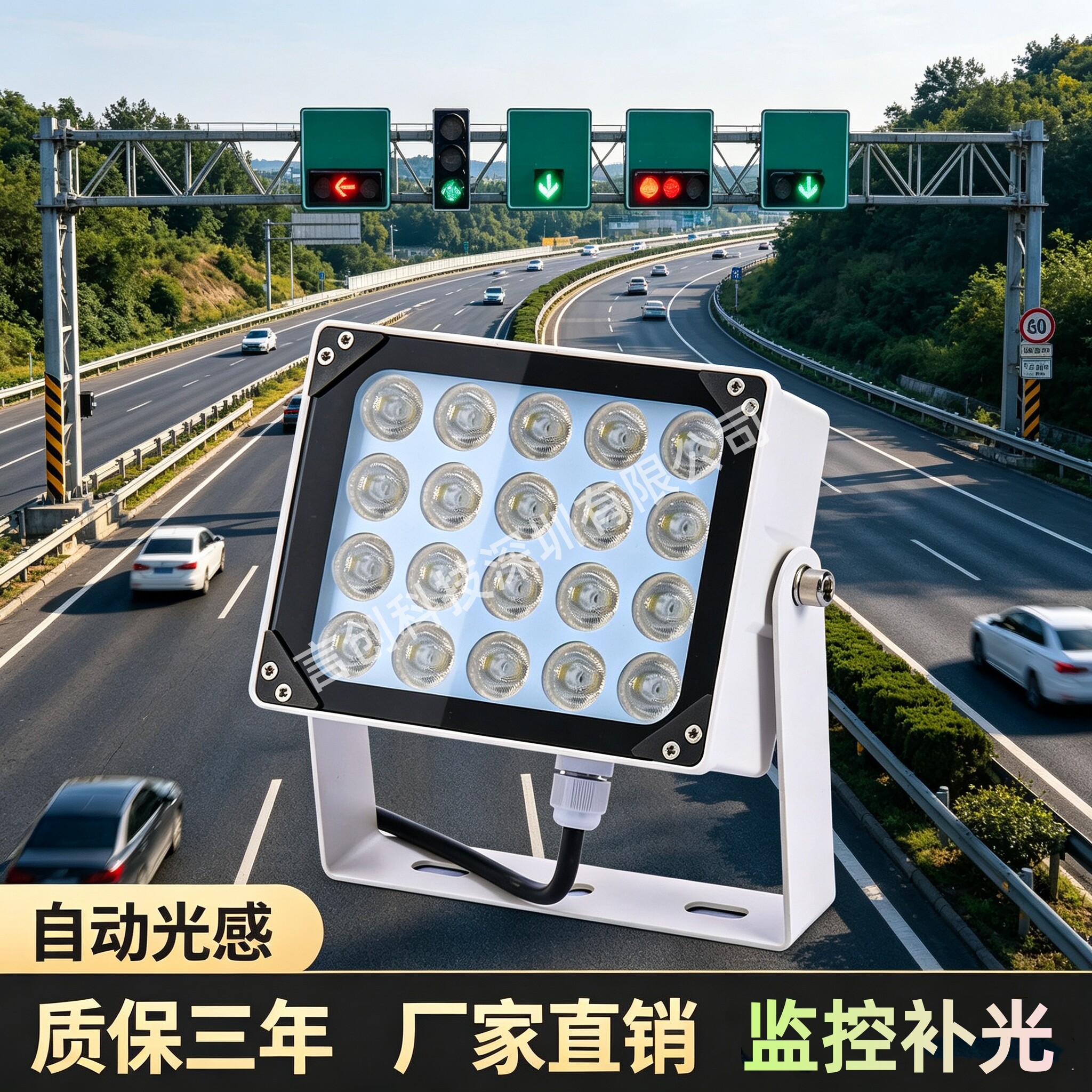 监控补光灯平安城市车牌识别道路雪亮工程人脸识别LED补光灯