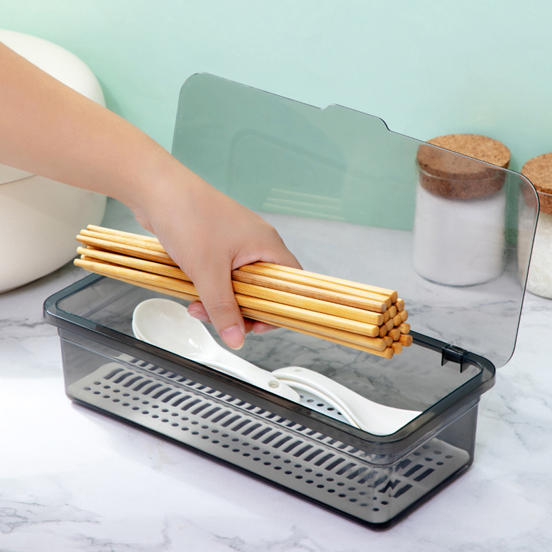 筷子盒带盖筷笼餐具收纳盒沥水