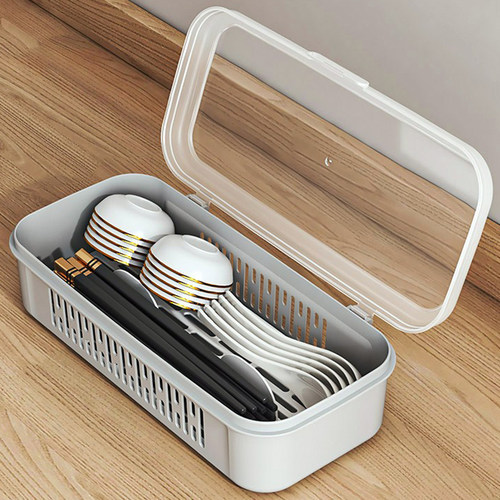 筷子盒家用汤勺篓带盖防尘