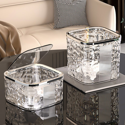 多功能高颜值带盖桌面垃圾桶