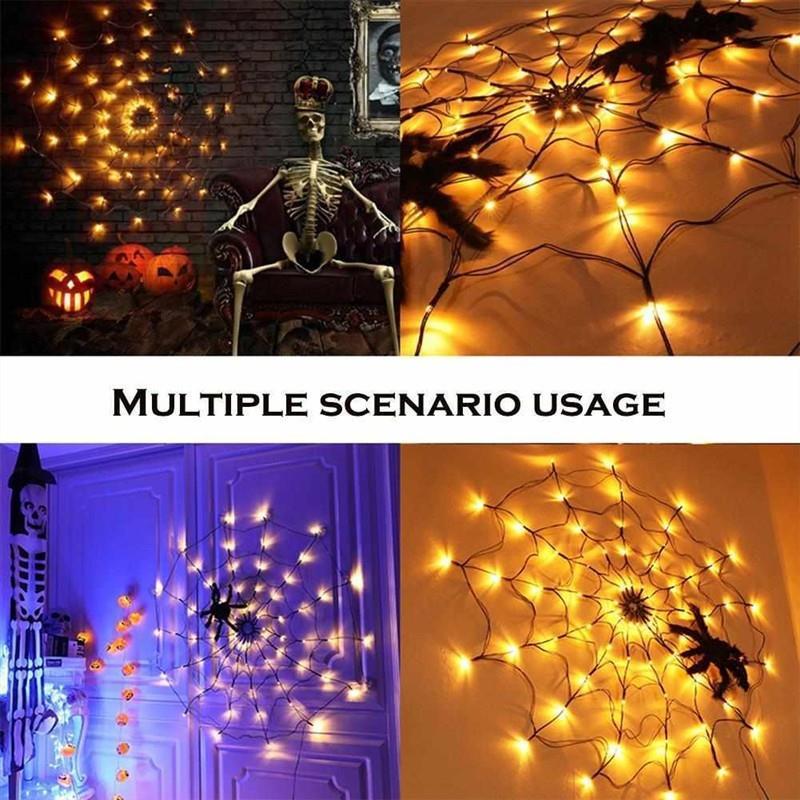 Halloween Light String Led Spider Web Light Waterproof Lamp
