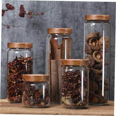 Glass Airtight Kitchen Storage Jar Sealed Food Container Gr1
