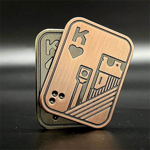 AA KK Metal Poker Push Card Toys Novelt Fidget Toys Spinning
