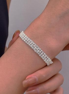 bracelet with rows of diamonds for women fashion claw chain