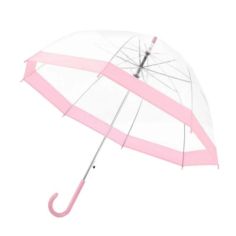 Transparent Long-handle Rain Umbrella Ultra Light Women Kids