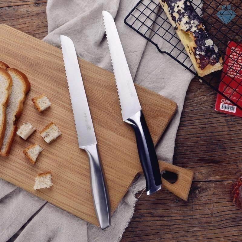stainless steel bread knife 8 inch slice serrated knife
