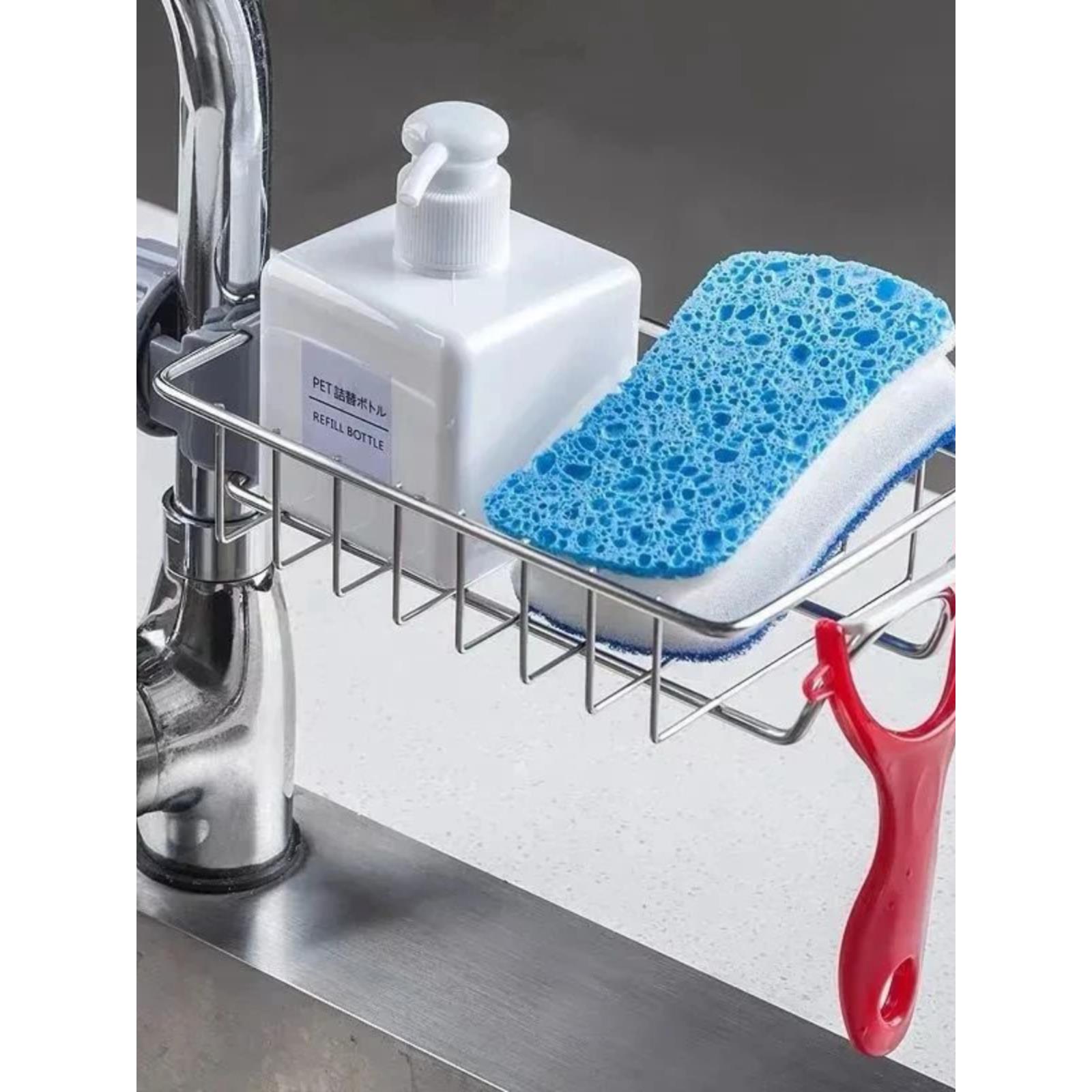 厨房用不锈钢水龙头储物架