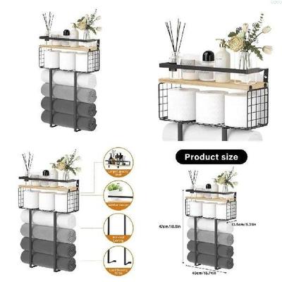 23GA Double Layer Bathroom Towel Organizers Stand Metal