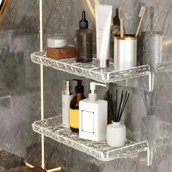 Durable Shower Caddy Acrylic Ripple Bathroom Storage Rack