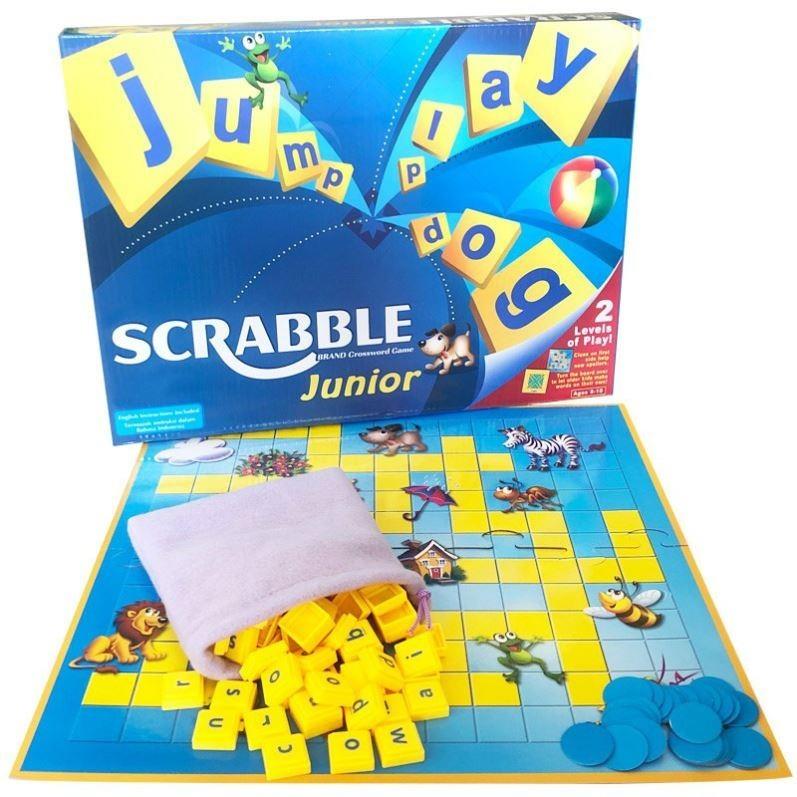 Scrabble Board Puzzles Game Jigsaw-Words Spelling-Table Kids