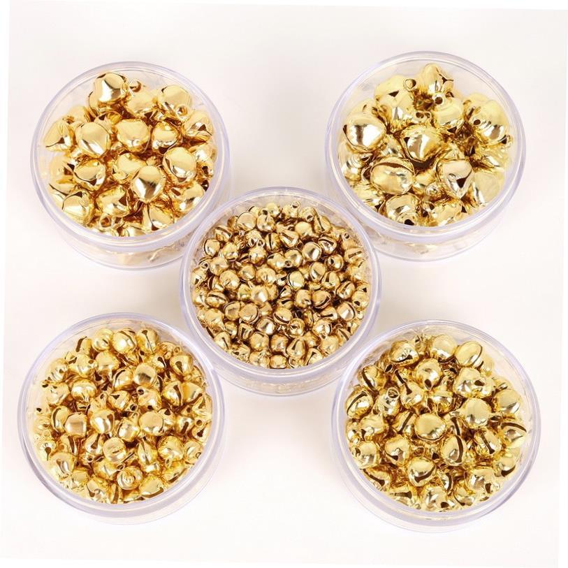 50-300Pcs Gold Jingle Bells Iron Pendants Hanging Christmas