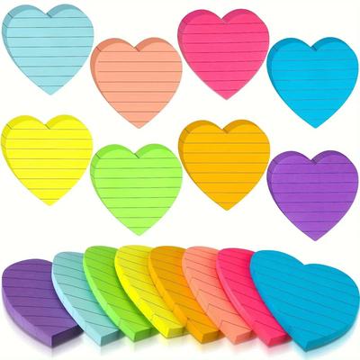 8 Colors Sticky Notes Notepad Office Bookmark Cute Heart Sha